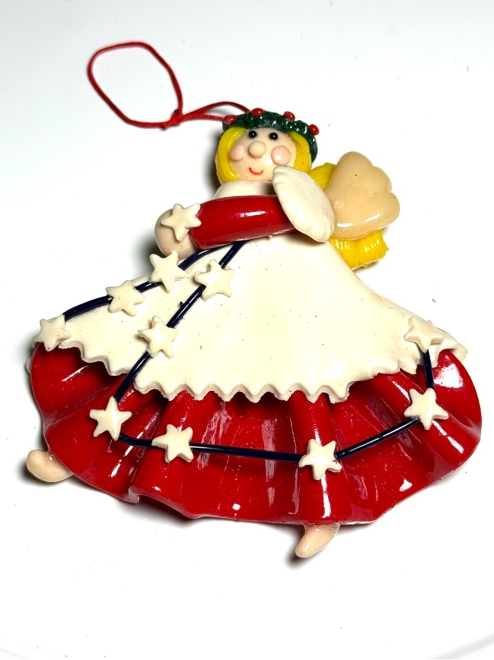 Vintage Red and White Angel Ornament by Vintage House of Lloyd